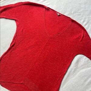Eileen Fisher red orange tunic style sweater